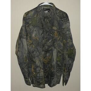 WFS Element Gear Men’s Large LS Button Shirt Gray Camo Cotton Blend